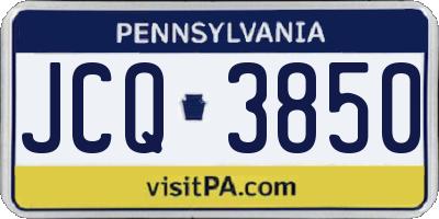 PA license plate JCQ3850