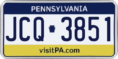 PA license plate JCQ3851