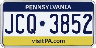 PA license plate JCQ3852