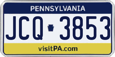 PA license plate JCQ3853