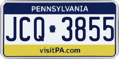 PA license plate JCQ3855