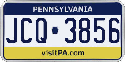 PA license plate JCQ3856