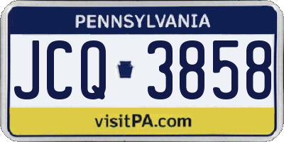 PA license plate JCQ3858
