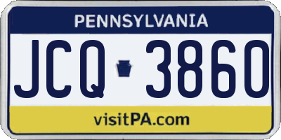 PA license plate JCQ3860