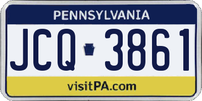 PA license plate JCQ3861