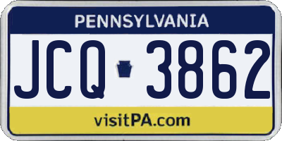 PA license plate JCQ3862
