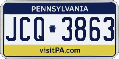 PA license plate JCQ3863