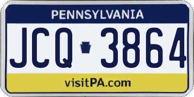 PA license plate JCQ3864