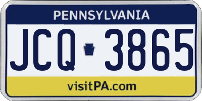 PA license plate JCQ3865