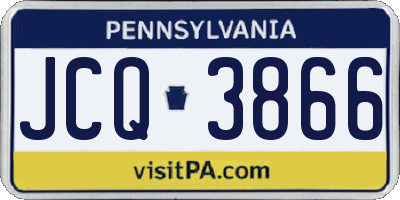 PA license plate JCQ3866