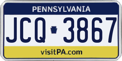 PA license plate JCQ3867