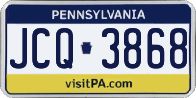 PA license plate JCQ3868