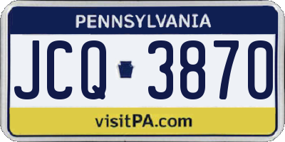 PA license plate JCQ3870