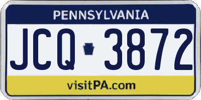 PA license plate JCQ3872