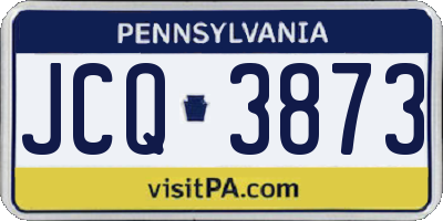 PA license plate JCQ3873