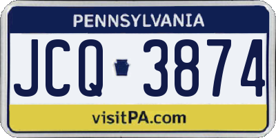 PA license plate JCQ3874