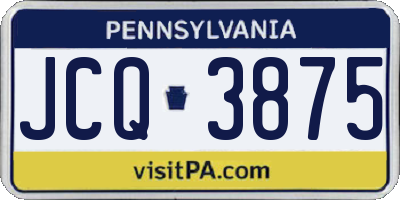 PA license plate JCQ3875