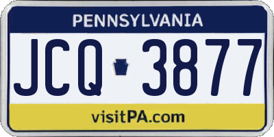 PA license plate JCQ3877