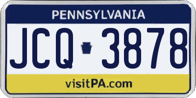 PA license plate JCQ3878