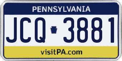 PA license plate JCQ3881