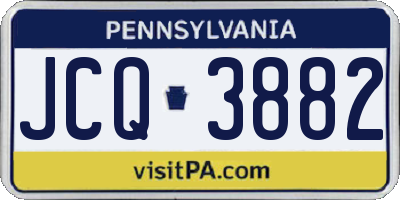 PA license plate JCQ3882
