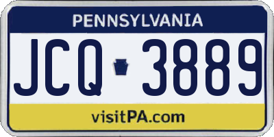 PA license plate JCQ3889