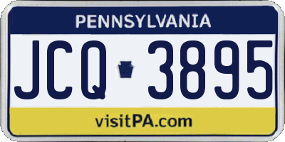 PA license plate JCQ3895