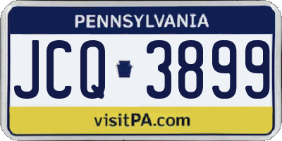 PA license plate JCQ3899