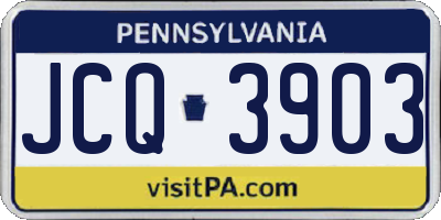 PA license plate JCQ3903