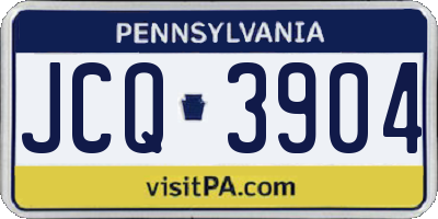 PA license plate JCQ3904