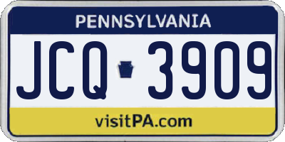 PA license plate JCQ3909