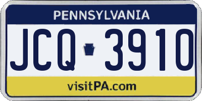PA license plate JCQ3910