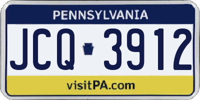 PA license plate JCQ3912