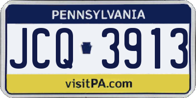 PA license plate JCQ3913