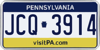 PA license plate JCQ3914