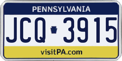 PA license plate JCQ3915