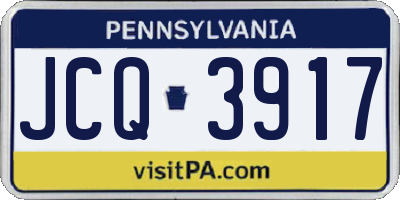 PA license plate JCQ3917