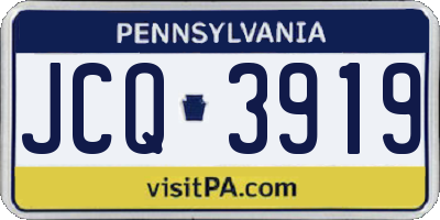 PA license plate JCQ3919