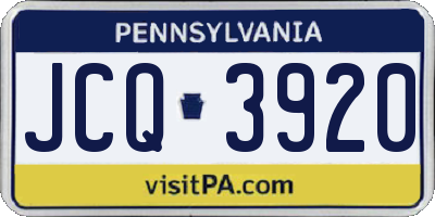 PA license plate JCQ3920