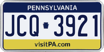 PA license plate JCQ3921