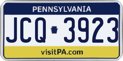 PA license plate JCQ3923