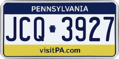 PA license plate JCQ3927
