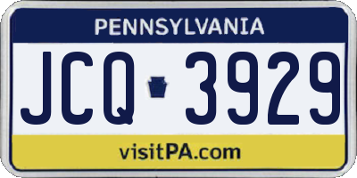 PA license plate JCQ3929