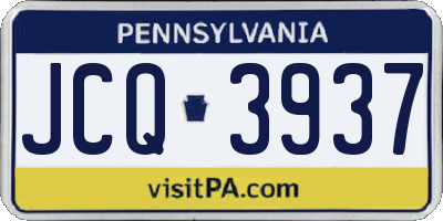 PA license plate JCQ3937