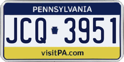 PA license plate JCQ3951
