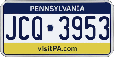 PA license plate JCQ3953