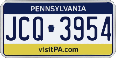 PA license plate JCQ3954