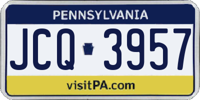 PA license plate JCQ3957