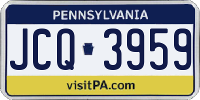 PA license plate JCQ3959