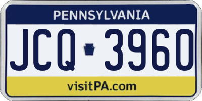 PA license plate JCQ3960